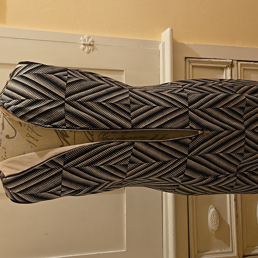 Anne Klein black and tan sleeveless dress Sz 10 - Picture 5 of 10